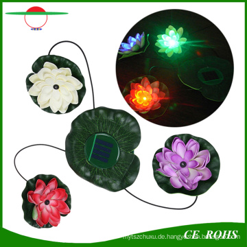 Solar Power Wasserdichte Pool Floating Lotus Solar Licht Nacht Blume Lampe für Garten Teiche Dekoration